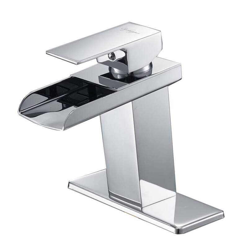 Waterfall Bathroom Sink Faucet Single Handle Bathroom Faucets One Holes Modern Basin Vanity Mixer Taps With Valve