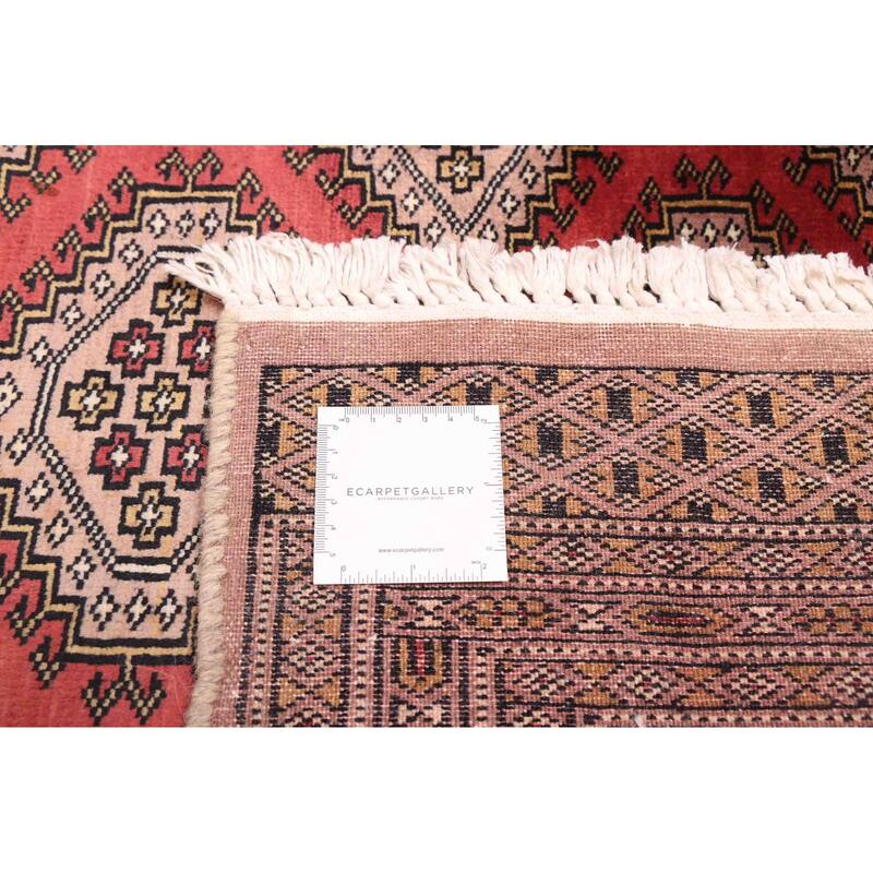 ECARPETGALLERY Hand-knotted Finest Peshawar Bokhara Red Wool Rug - 7'1 x 9'9