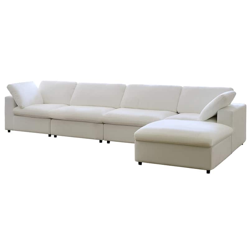 Lesly Free Assembly Sofa Feather Filled Comfort Sofa