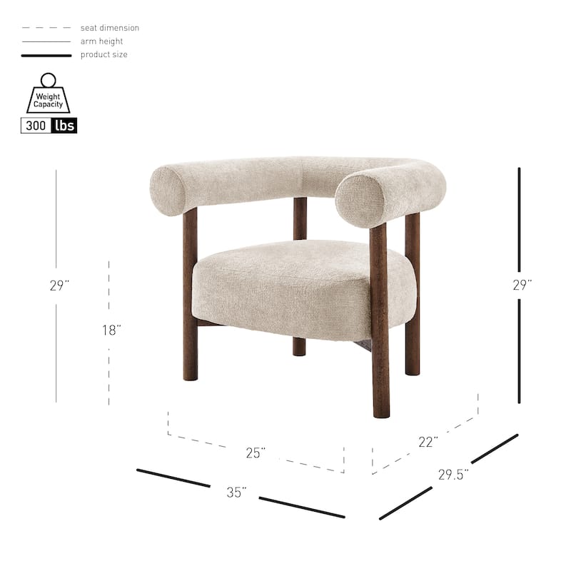 NPD Furniture Vincent Chenille Accent Arm Chair