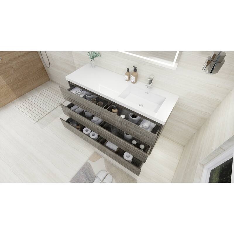 Aron 60'' Freestanding Vanity with Right Single Sink