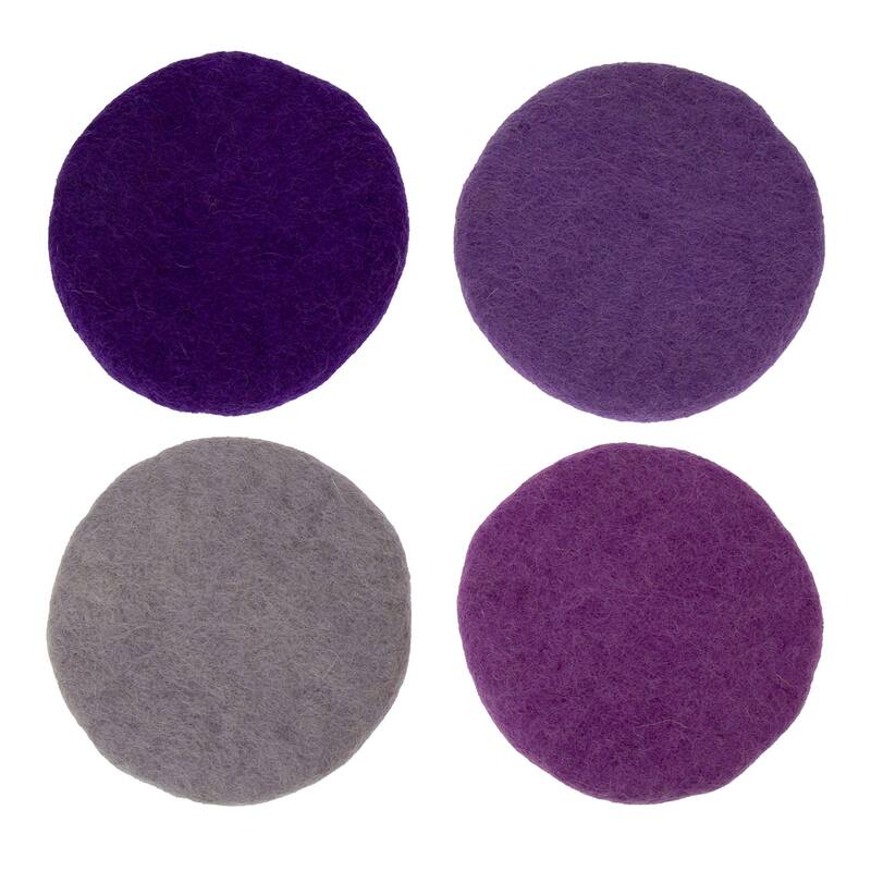 Handmade Felt Macaroon Coasters, Set of 4