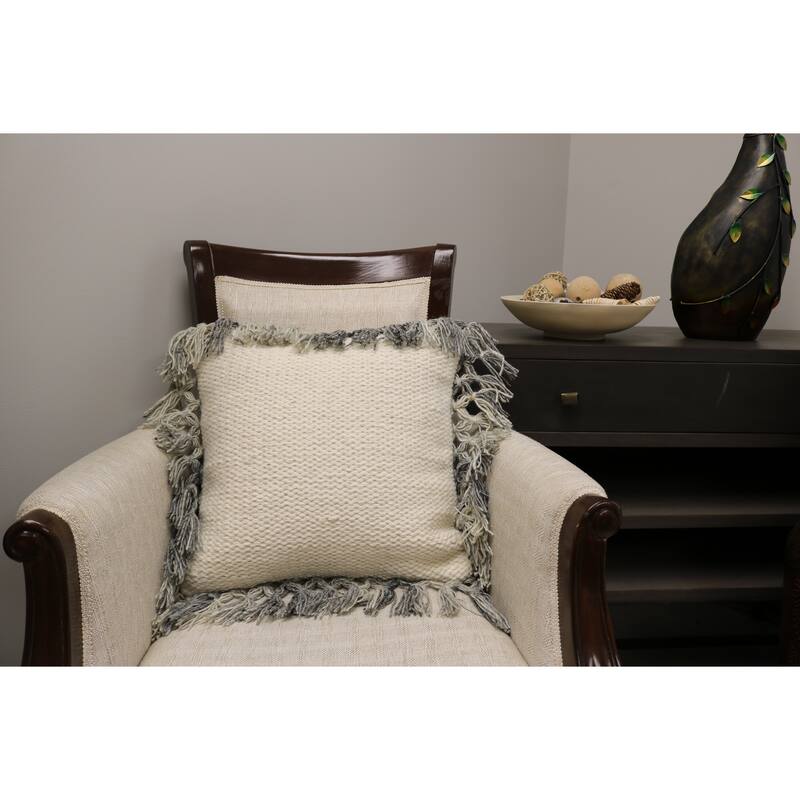 Home&Manor Royan Wool & Cotton Designer Throw Pillow