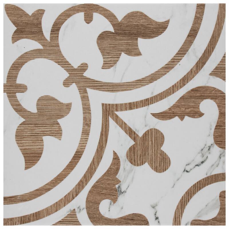 Merola Tile Llama Arte Loire Noce 9-3/4" x 9-3/4" Porcelain Floor and Wall Tile