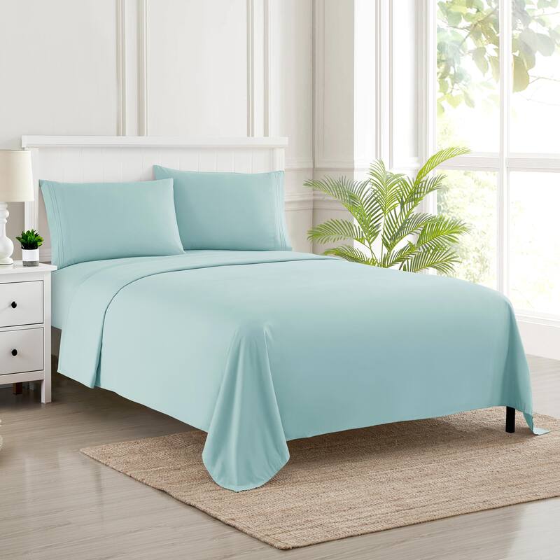Deep Pocket Soft Microfiber 4-piece Solid Color Bed Sheet Set