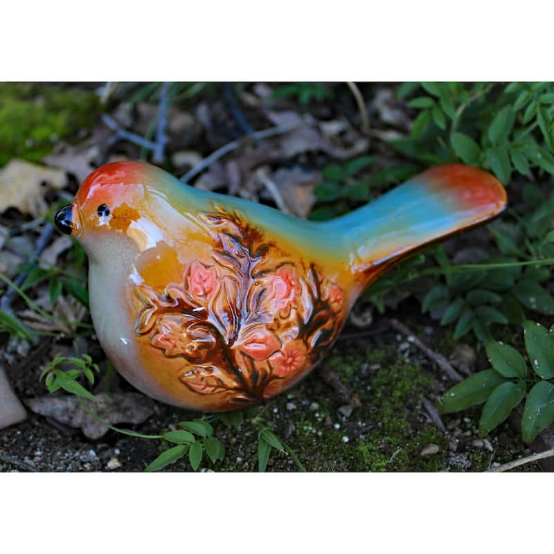 Set of 2 Ceramic Multi-Colored Bird - 3
