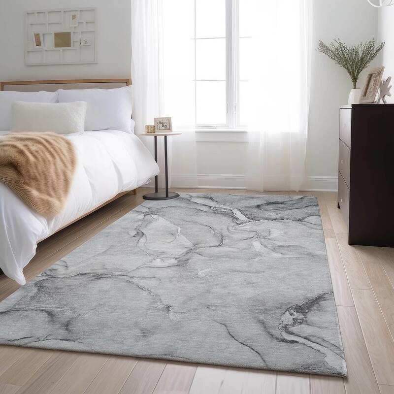 Premium Washable Super Soft Abstract Contemporary Mayfield Rug - Gray - 10' x 14' - Rectangle