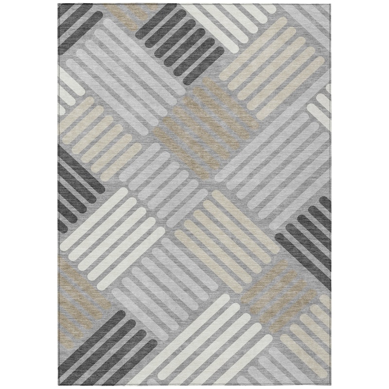 Machine Washable Indoor/ Outdoor Modern Weave Chantille Rug