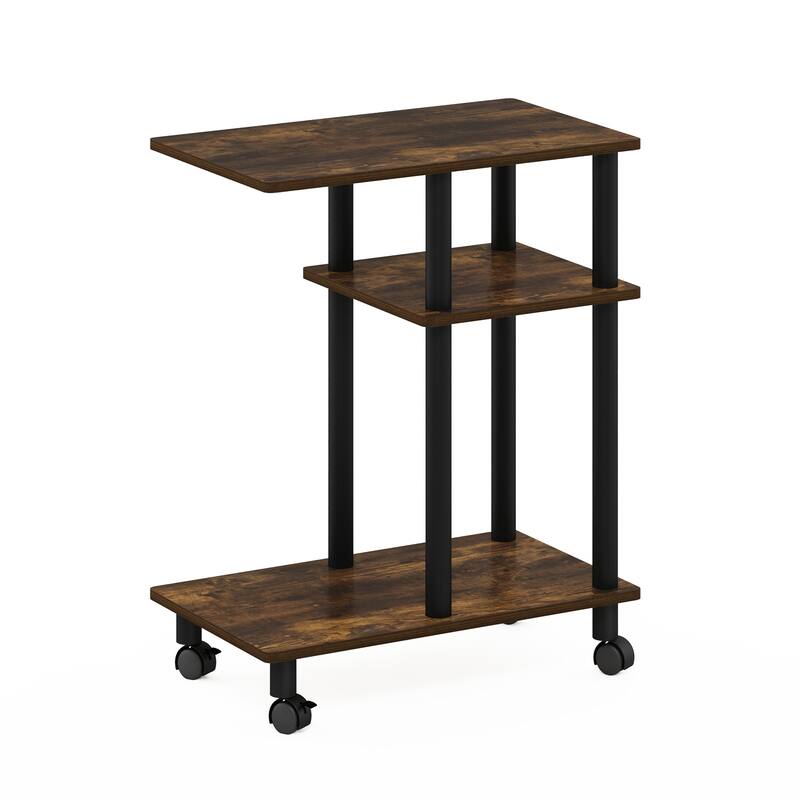 Furinno Turn-N-Tube U Shape Sofa Side Table with Casters