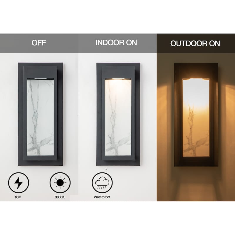 17.5" modern led wall sconce with white rock plate