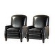 preview thumbnail 91 of 96, Gladis Modern Retro Genuine Leather Recliner with Nailhead Trim Set of 2 by HULALA HOME