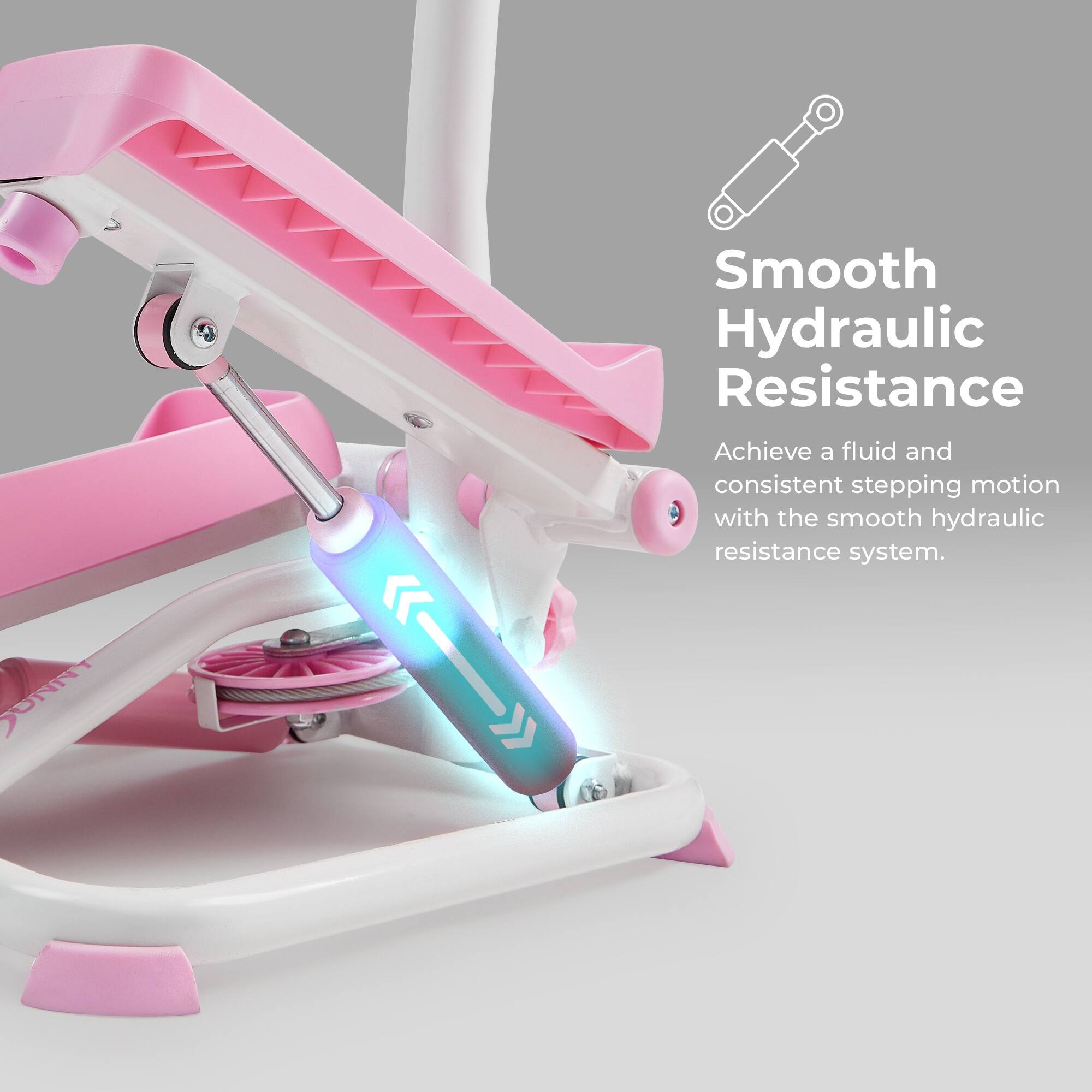 Sunny Pink Smart Stair Stepper w Handlebars & Bands - P2410 - Bed