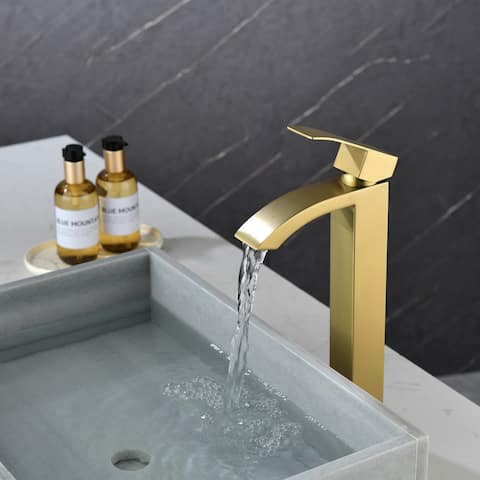 Solid Brass Single Hole Bathroom Sink Faucet