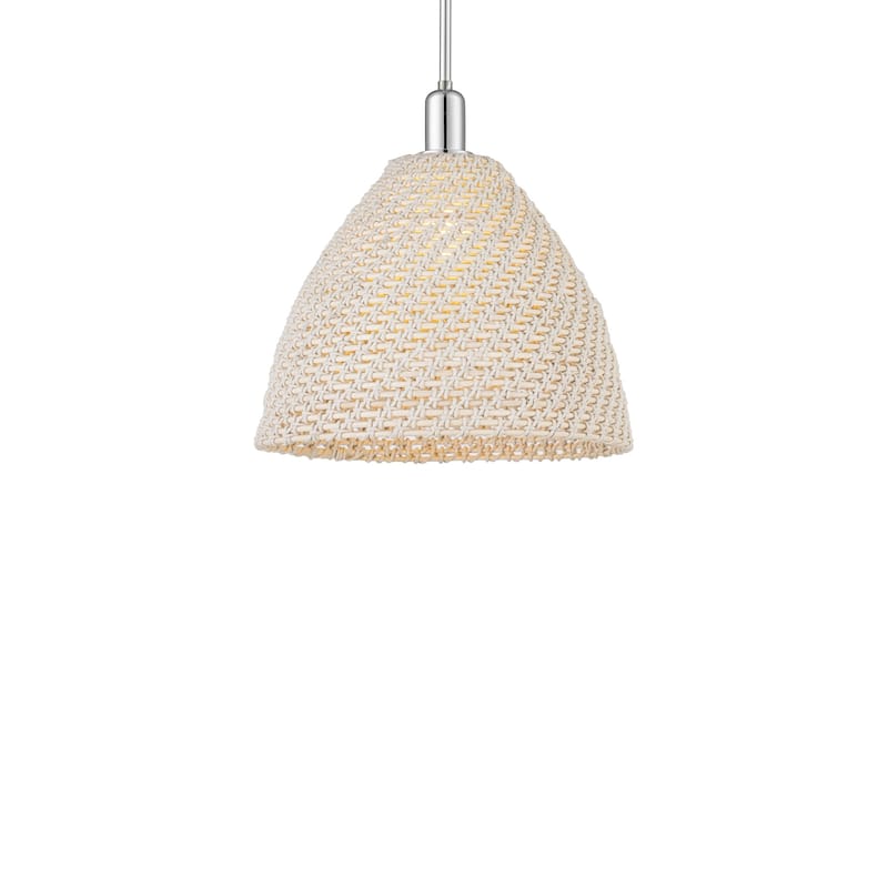 Innovations Lighting 716-1S-14-16 Woven Rattan Pendant Woven Rattan - Polished Chrome / Natural