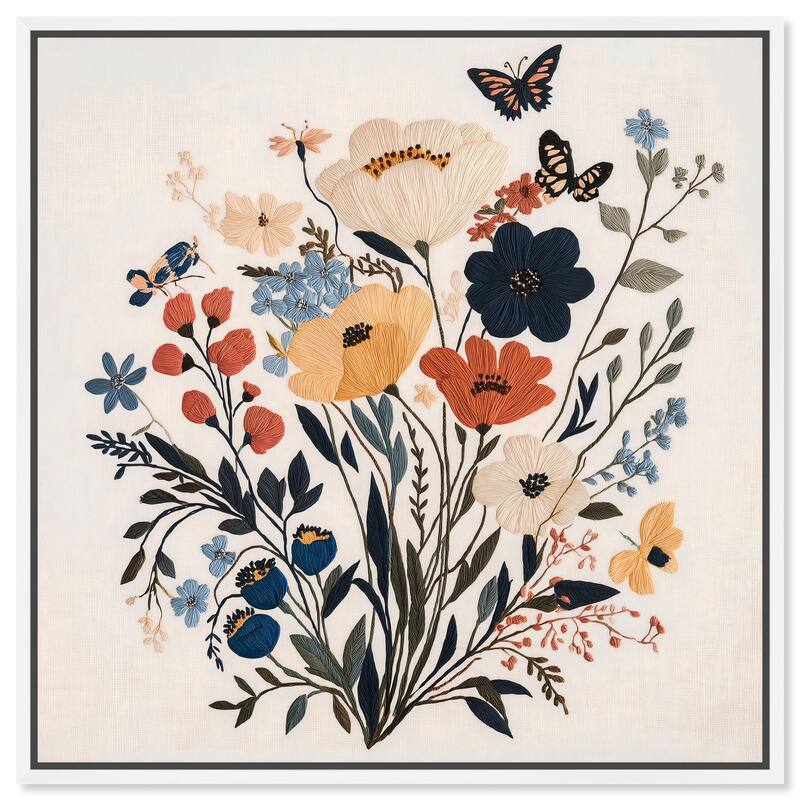 Garden of Threads I Canvas by Art Remedy - White - 30" x 30"