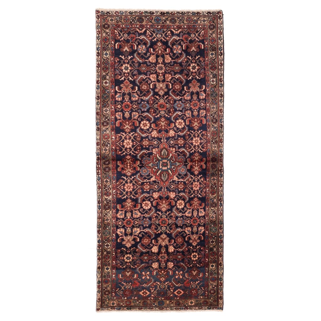 ECARPETGALLERY Hand-knotted Andelz Dark Navy Wool Rug - 3'8 x 9'3