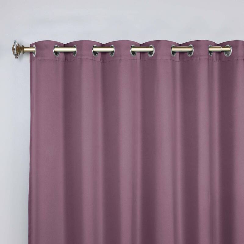 Superior Solid Machine Washable Room Darkening Grommet Blackout Curtains, Set of 2