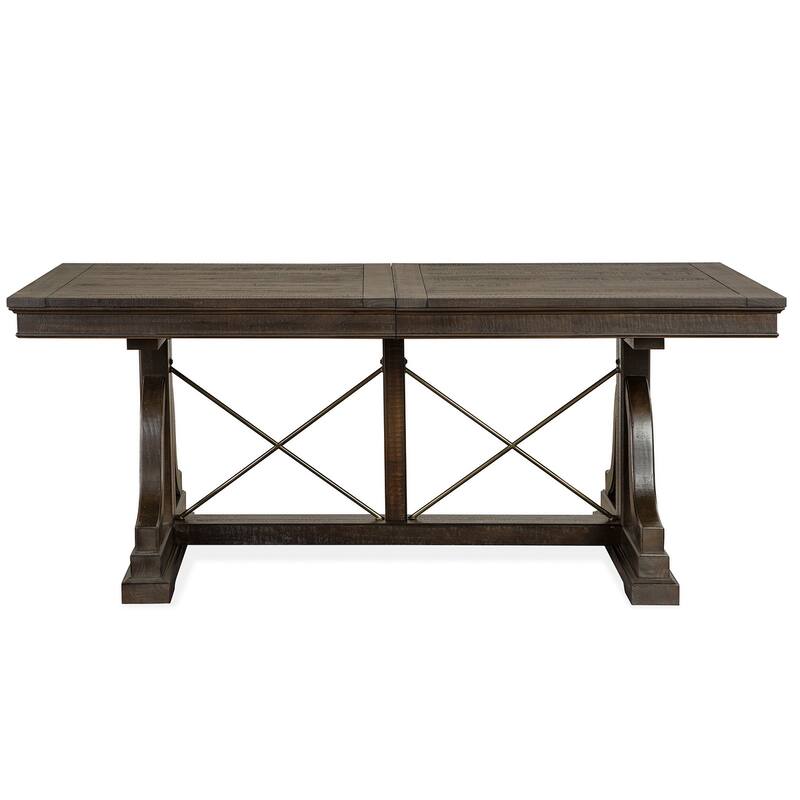 Magnussen Home Westley Falls Graphite Extendable Trestle Dining Table - 38''W x 72''D x 30''H