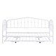 preview thumbnail 12 of 12, White Metal Frame Twin Daybed with Triangular Design Guardrail Bed