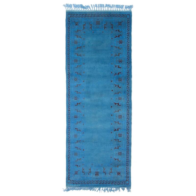 ECARPETGALLERY Hand-knotted Color Transition Blue Wool Rug - 2'9 x 6'11 - Blue - 2'9 x 6'11