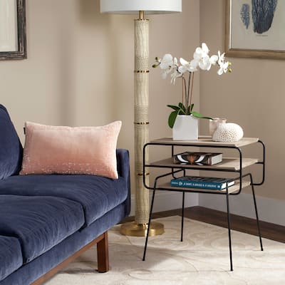SAFAVIEH Mid-Century Modern Marcello Light Grey / Black End Table - 20.4" x 13.4" x 23.6"