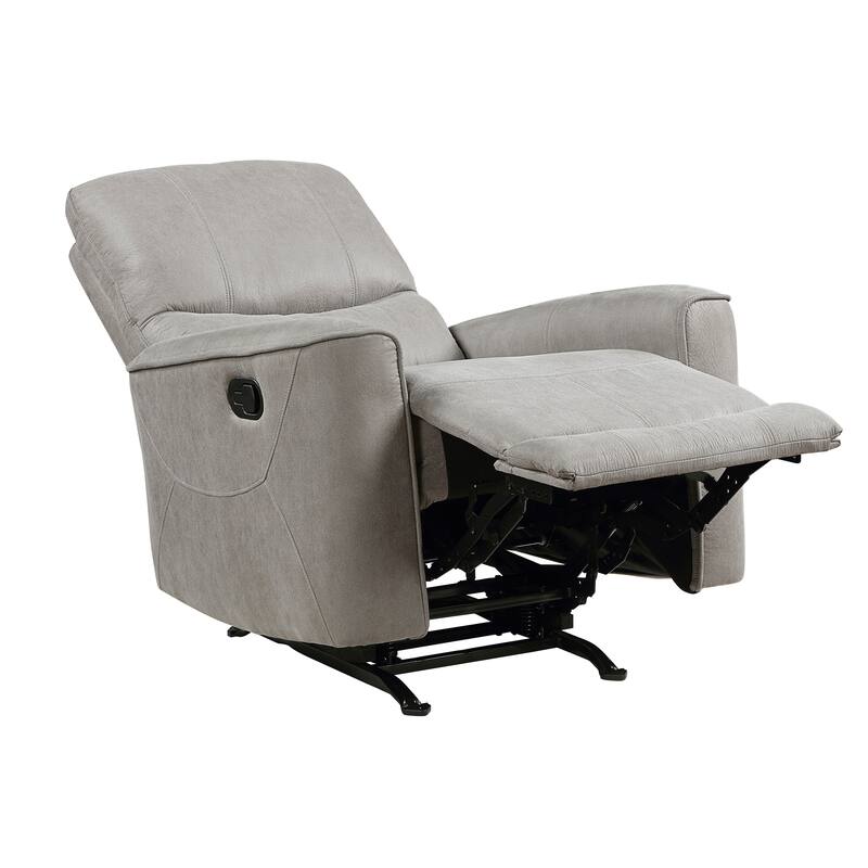 Modern Transitional Style Rocker Reclining Chair 1pc Gray Polished Microfiber Living Room Furniture Gentle Rocking Motion - Gray