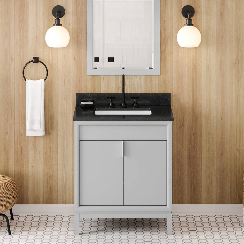 Jeffrey Alexander VKITTHE30R-GRANITE Theodora II 30" Free Standing - Grey / Black - Steel Finish