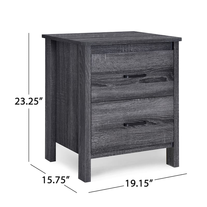 Olimont Faux Wood 2 Drawer Nightstands (Set of 2) by Christopher Knight Home