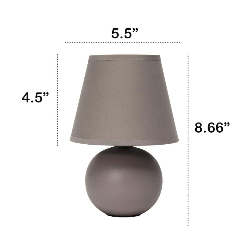 8.66" Petite Orb Lamp Two Pack Set w Matching Fabric Shade