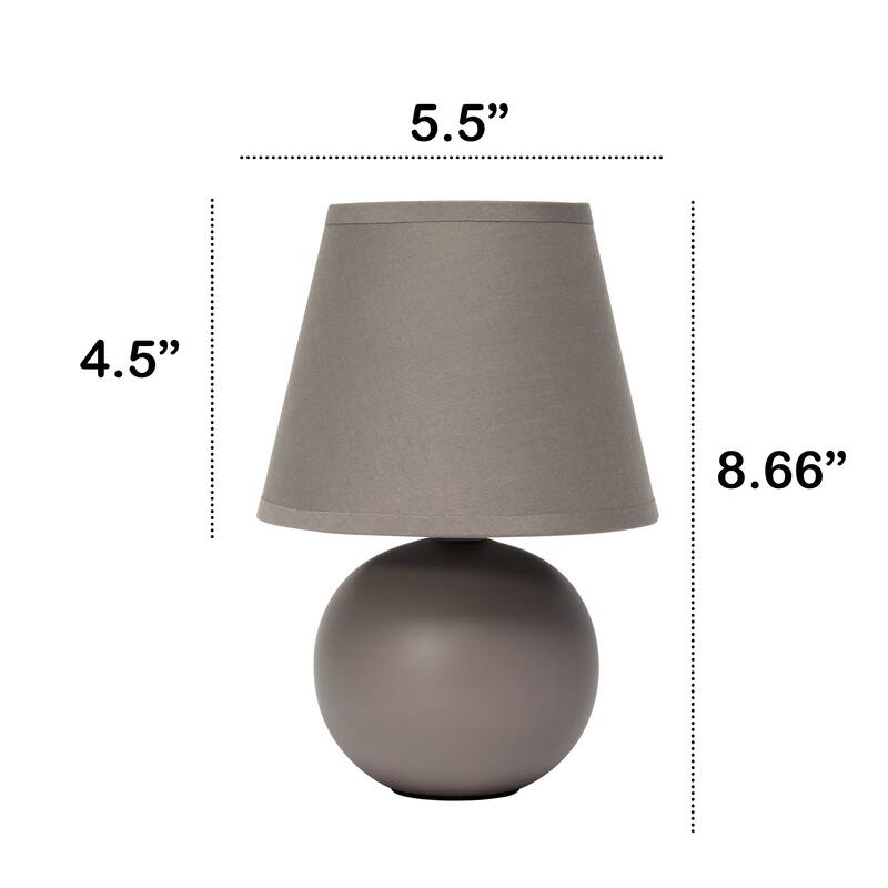 Creekwood Nauru 8.66" Ceramic Orb Base Bedside Desk Lamp, Set of 2 - Gray - 12.20x6.29x8.26