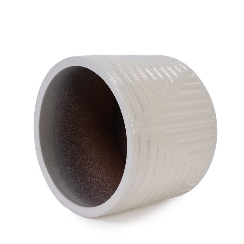 Handmade Ceramic Planter, Monstera & Fiddle Leaf Fig, 16" Diameter