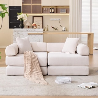 Modular Corduroy Convertible Sofa Bed for Small Apartments