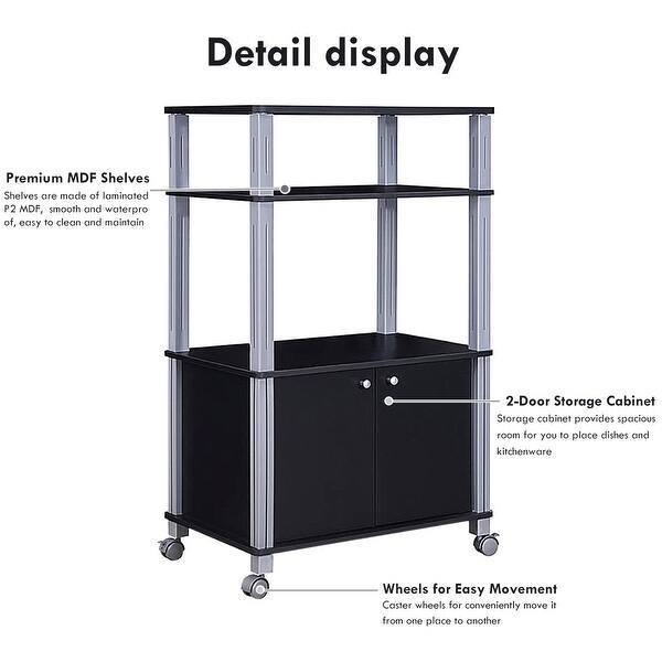 Shop Gymax Bakers Rack Microwave Stand Rolling Storage Cart Multi