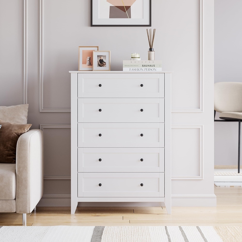 white dresser amazon Has a $50 4-Drawer With an Attached Vanity Mirror That's Great for Small Spaces this sturdy dresser ensures durability and stability for long TaoHFE White 4 Drawer Dresser