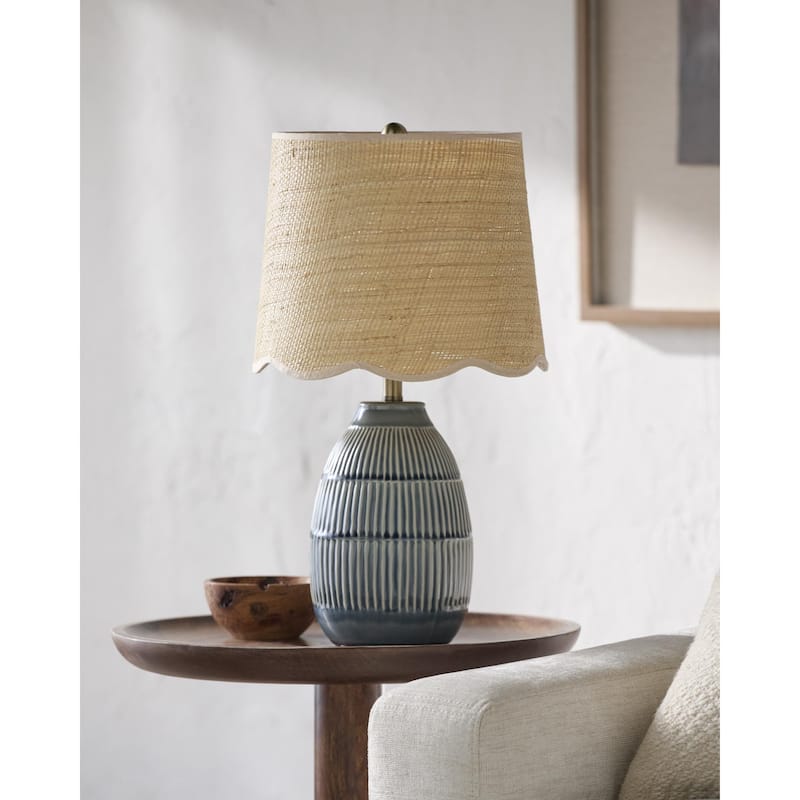 Livabliss Soleny Traditional Accent Table Lamp - Blue