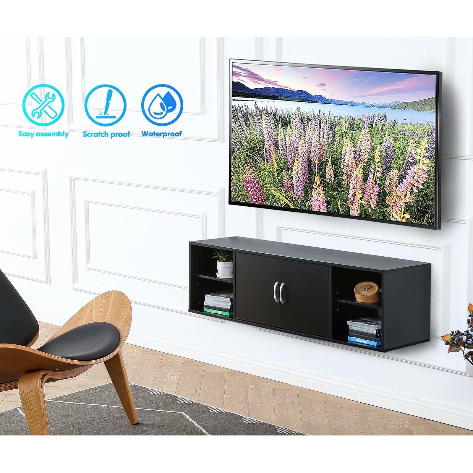 Shop For Fitueyes Wall Mounted Hutch Wall Mounted Cabinets Hanging Shelf 43 3 Get Free Shipping On Everything At Overstock Your Online Furniture Outlet Store Get 5 In Rewards With Club O 32946383 The tv wall mount allows you to move it up to 12 degrees in any directions of the viewing area so that you can. overstock com