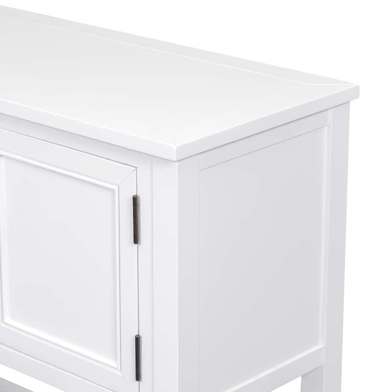 Cambridge Series Ample Storage Vintage Console Table with Four Small Drawers and Bottom Shelf for Living Rooms