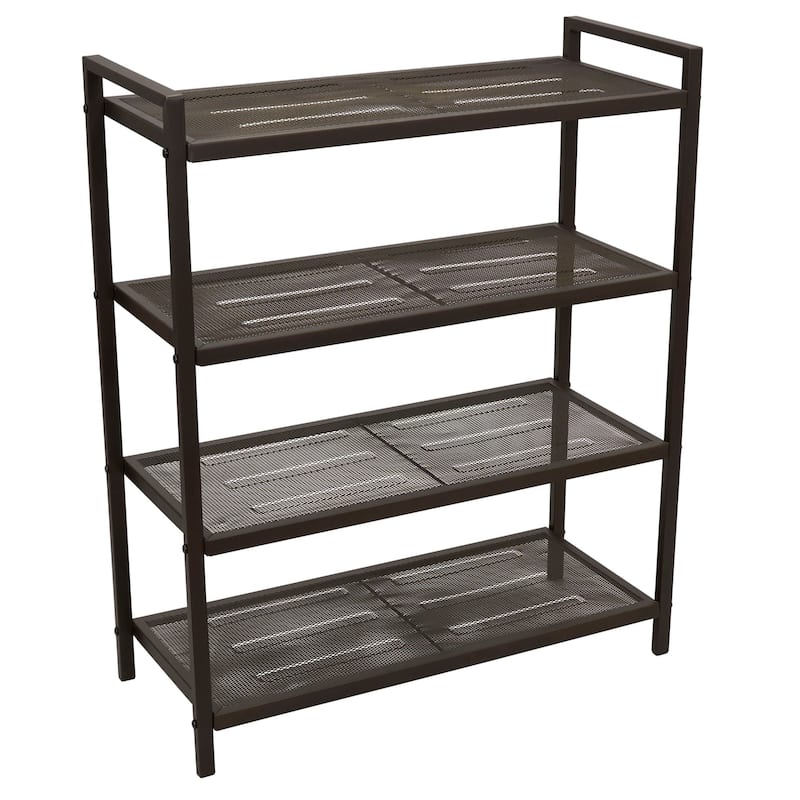 Household Essentials 4-Tier Metal Shoe Rack - 11.0"L x 26.7"W x 32.0"H