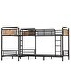 preview thumbnail 10 of 14, Queen Size Bunk Bed for 4 Kids,Metal Twin Bunk Triple Bed Frame