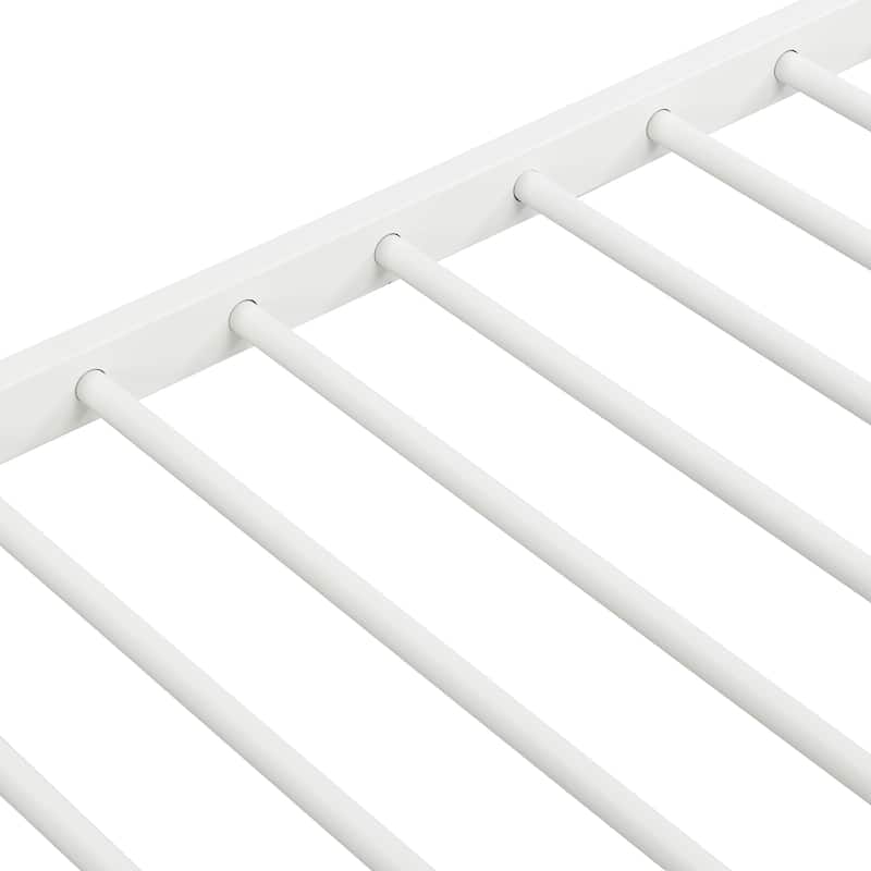 Full Over Full Metal Bunk Bed with Trundle, No Box Spring Required, Easy Assembly, Sturdy Steel Frame