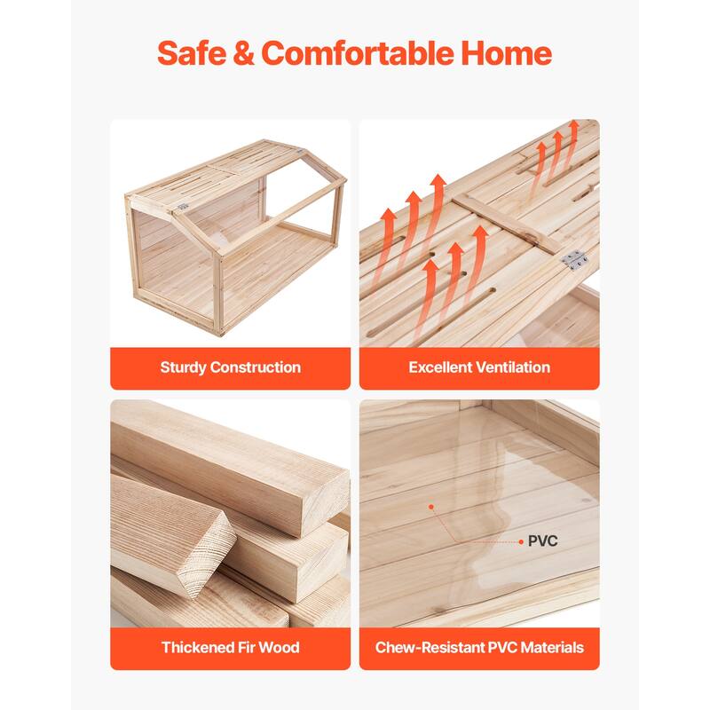 UIMOSO Wooden Hamster Cage, 270° Viewing Hamster Habitat, Dwarf Hamster Cages with Openable Top