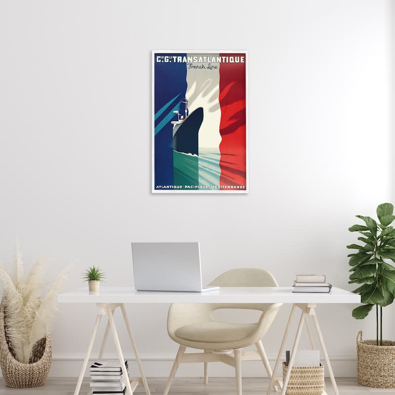 Stupell Antique French Cruise Ship Framed Giclee Art Design By Marcus Jules