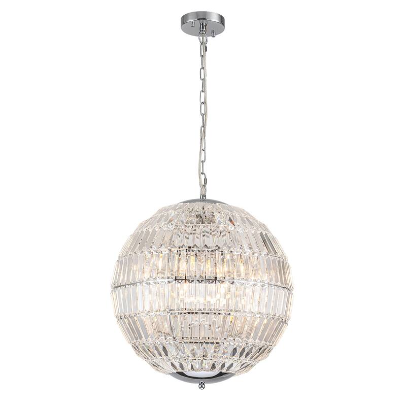 Ennu Retro Antique Sphere Crystal Chandelier Adjustable Dining Room Chandelier - W19.09"
