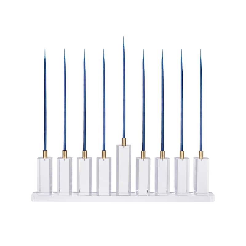 DesignStyles Acrylic Menorah w/ 30mm Candle Holders
