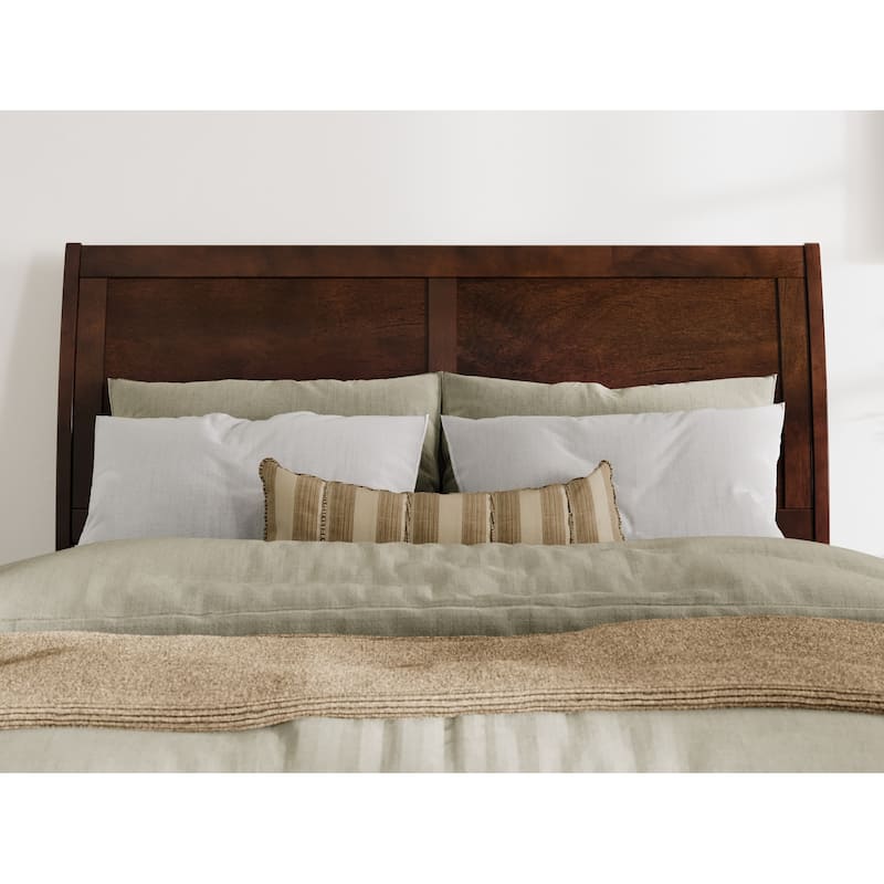 Valencia Solid Wood Low Profile Sleigh Platform Bed with Matching Footboard