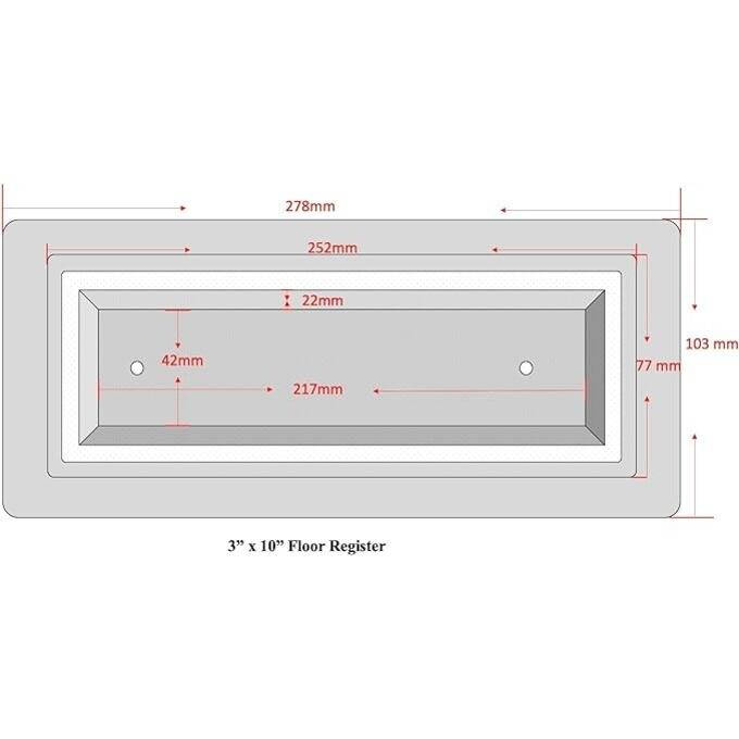Zion Flush Mount Floor Register 3" x 10" Sand nickel Modern Air Vent for AC and Heating Heavy Duty