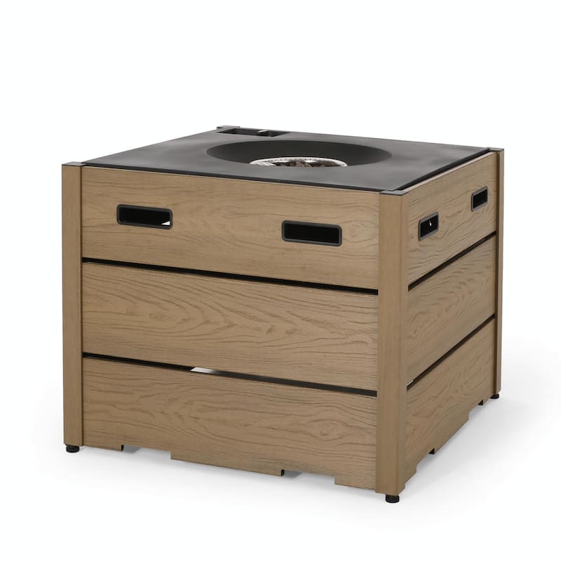 31" Outdoor WPC Base Square Propane Fire Pit - 40,000 BTU