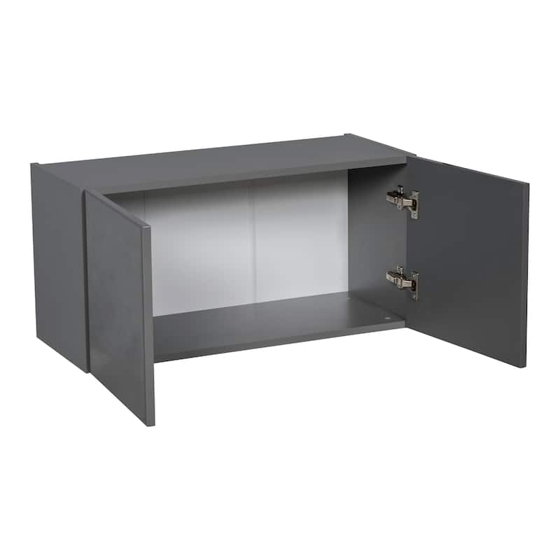 33" x 18" Wall Cabinet-Double Door-Grey - 33 x 18 x 12