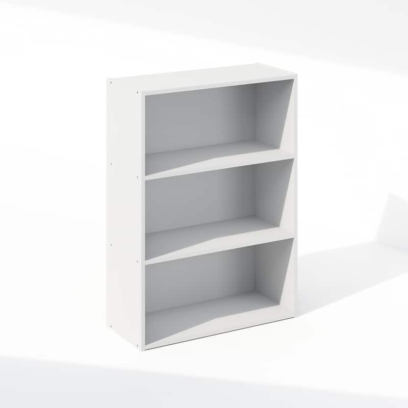 Furinno Simple Open Shelf, Bookcases, 3-Tier - Plain White