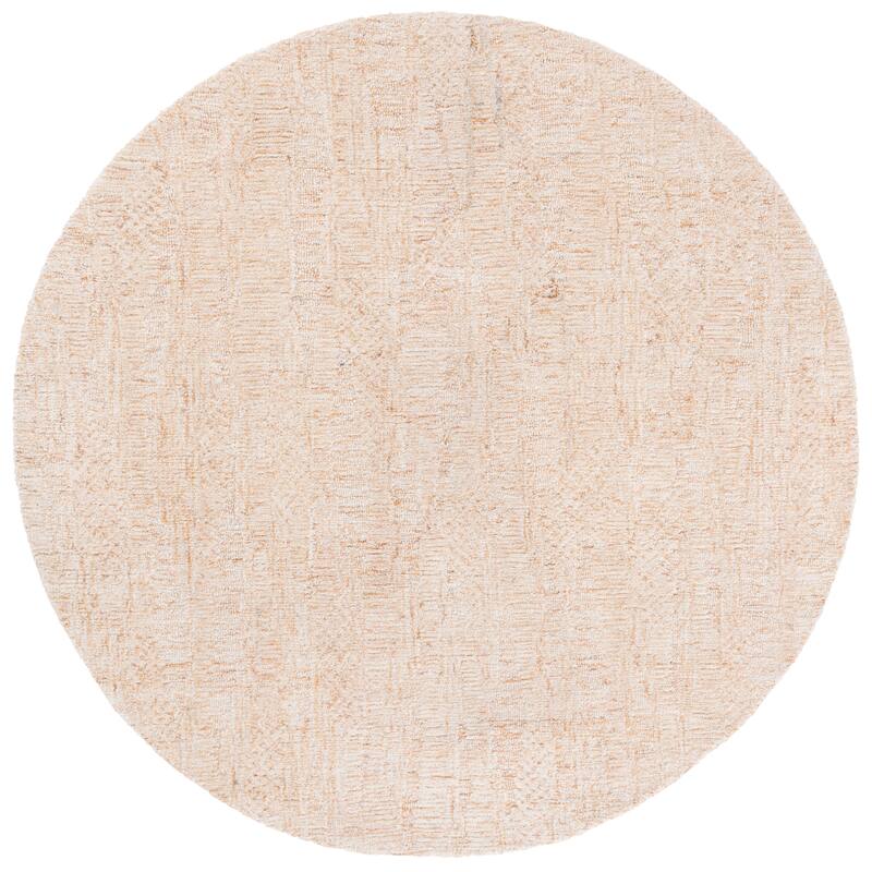 SAFAVIEH Handmade Pine Arushi Modern & Contemporary Wool Rug - 6' Round - Rust/Ivory